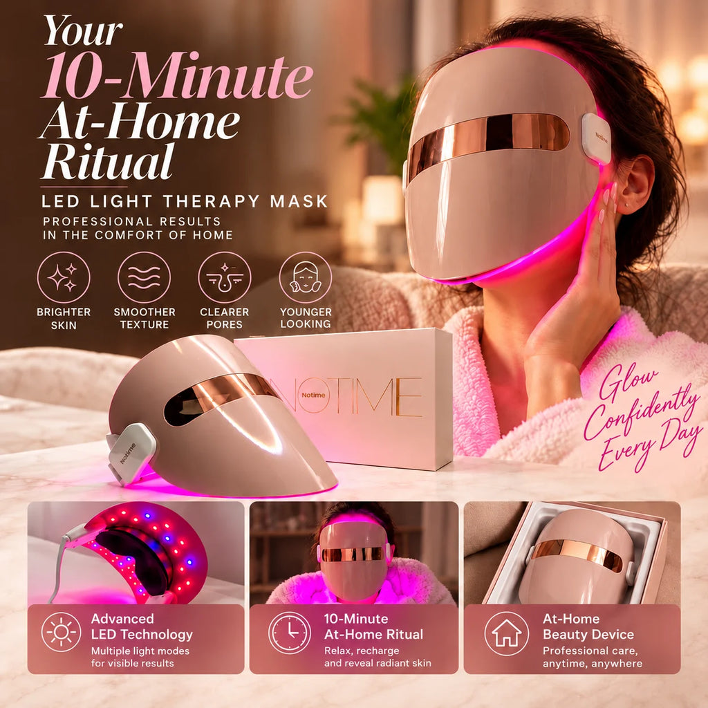 LED light therapy face mask for a 10-minute at-home skincare routine