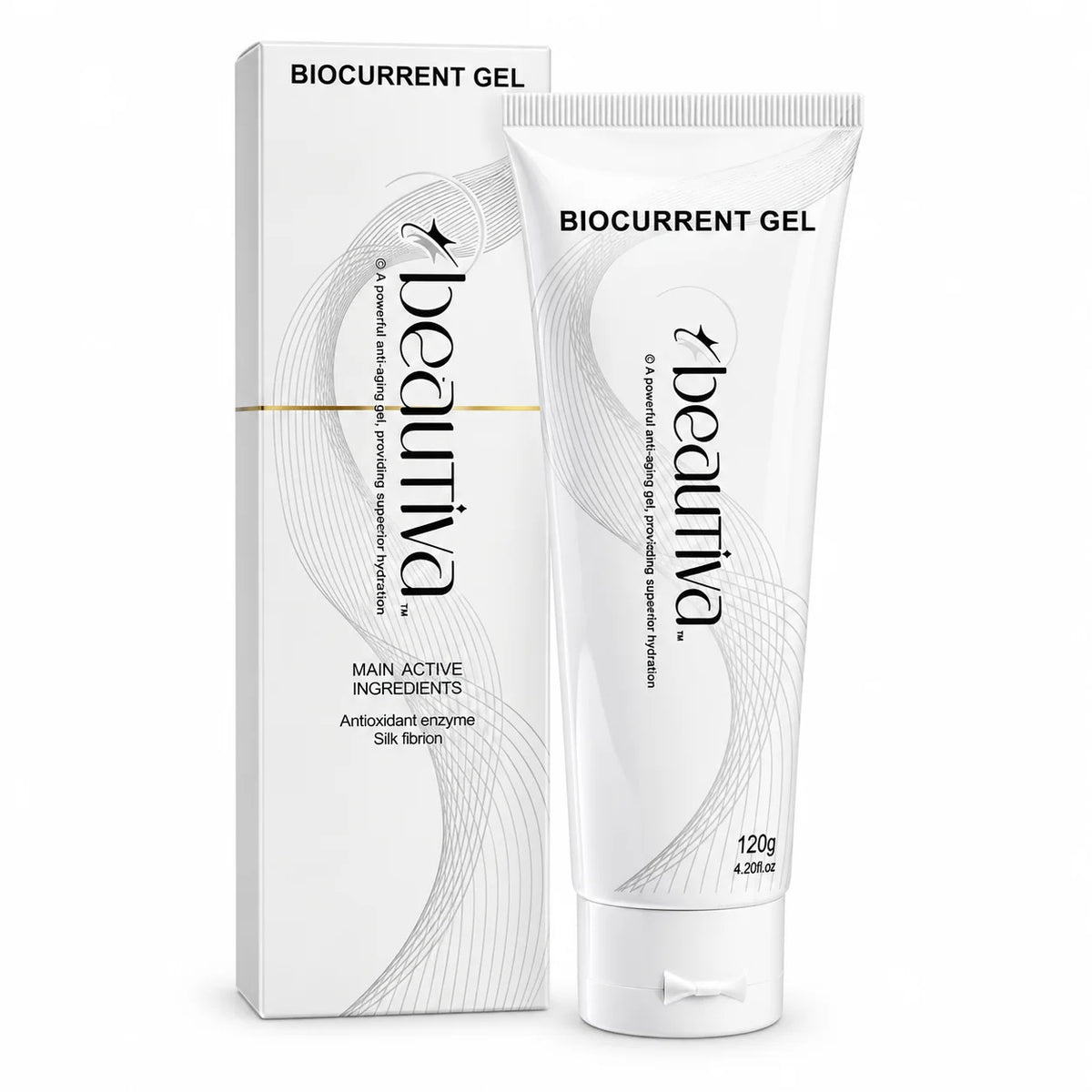 Beautiva Biocurrent Gel 120g with original product packaging for EMS and RF beauty treatments