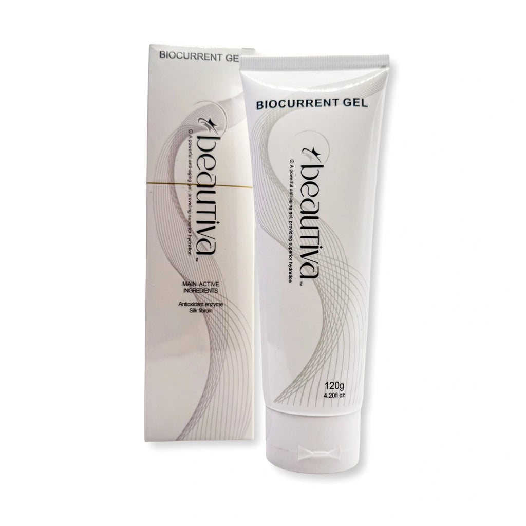 BioCurrent Gel packaging with tube and box on a white background