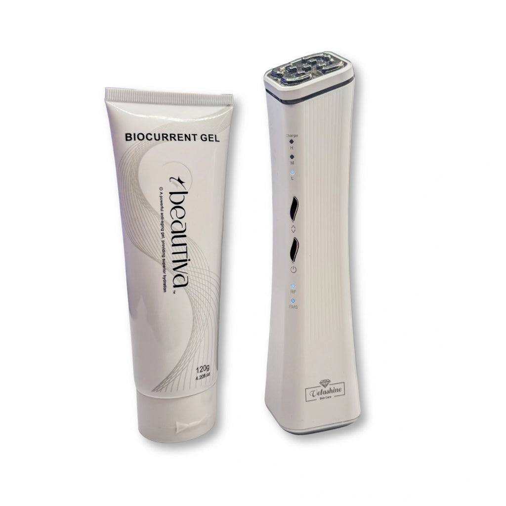 BioCurrent Gel tube and device on a white background