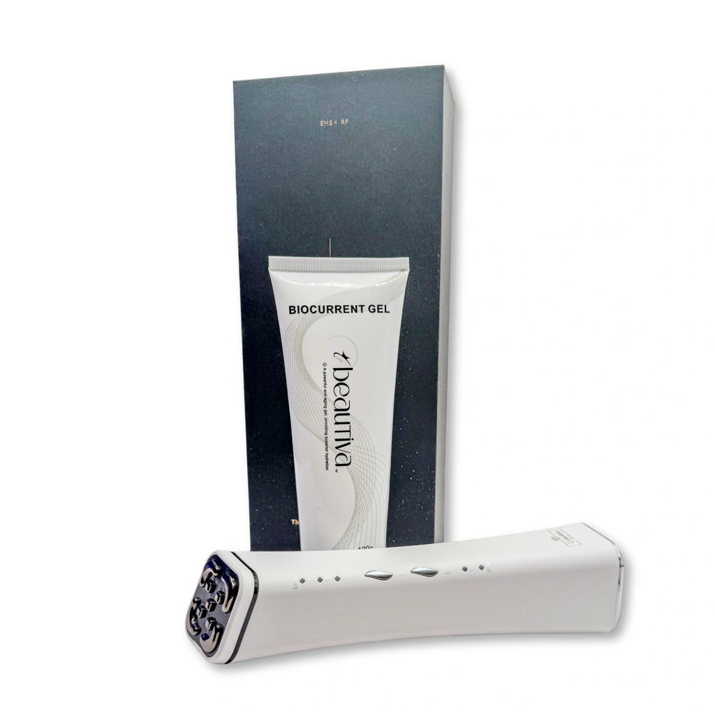 BioCurrent Gel tube and device on a white background