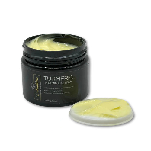 Jar of Turmeric Vitamin C Cream with a white background