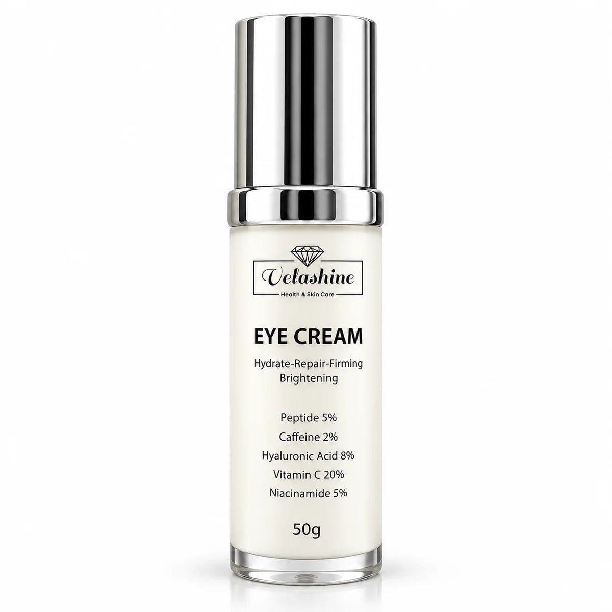 Velashine Eye Cream 50g with peptides, caffeine, hyaluronic acid, vitamin C and niacinamide