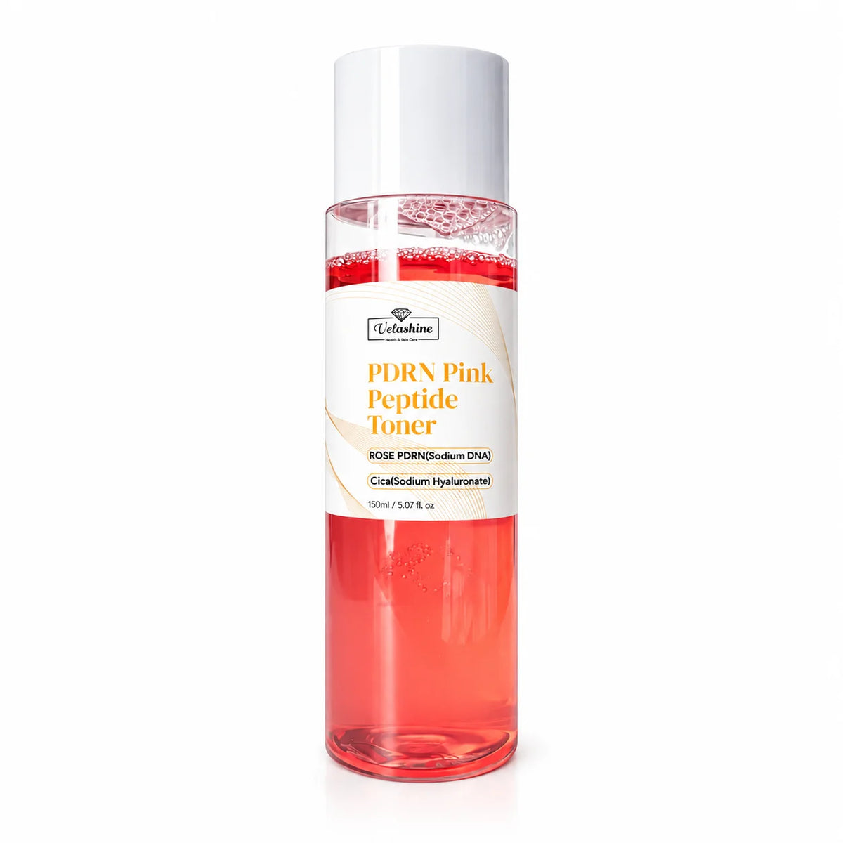 Velashine PDRN Pink Peptide Toner 150ml with Rose PDRN and Sodium Hyaluronate