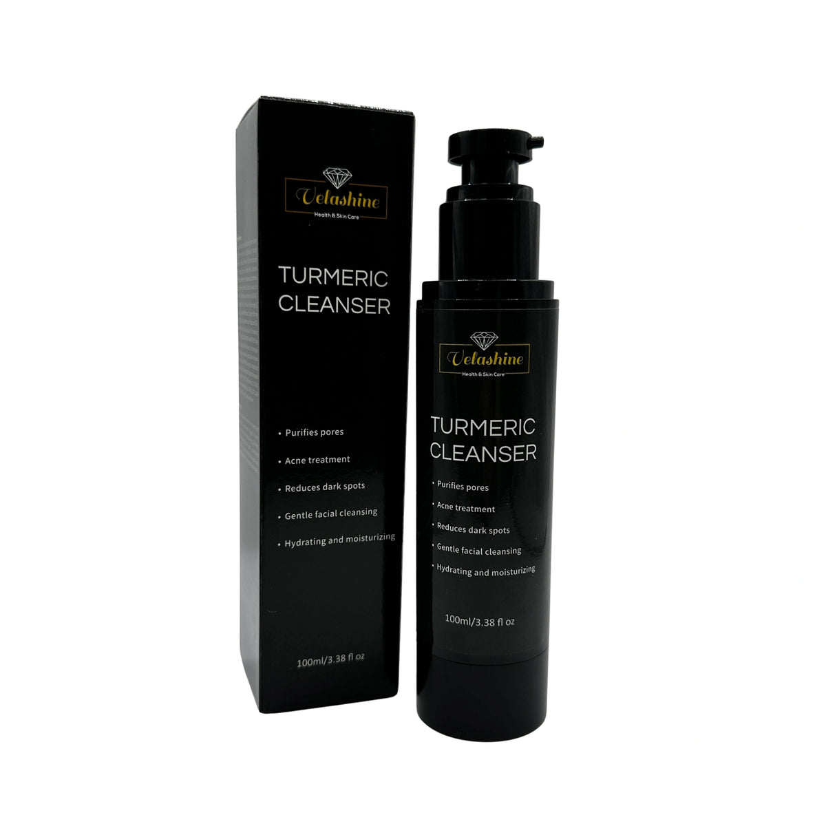 Turmeric Cleanser bottle and packaging on a white background