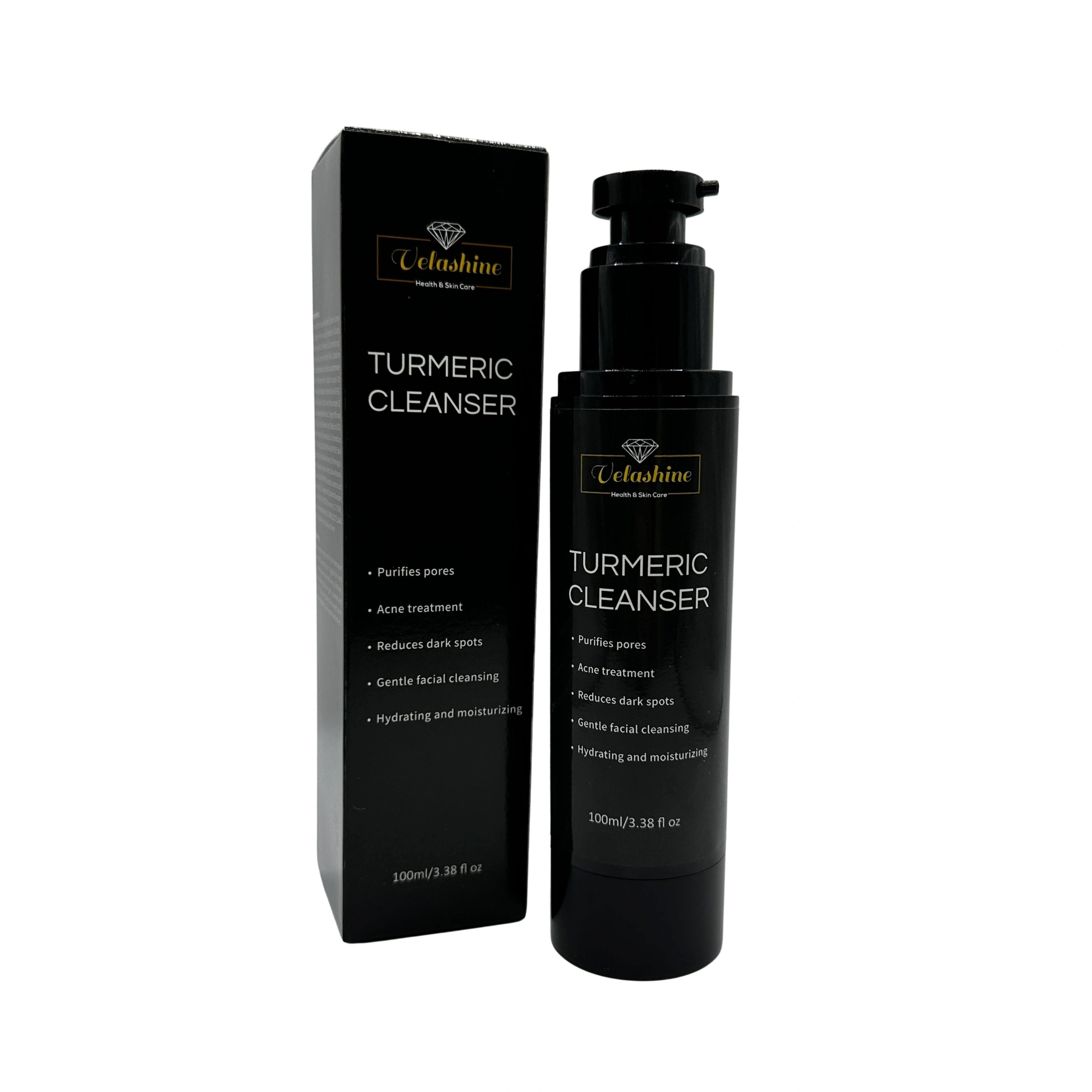 Turmeric Cleanser bottle and packaging on a white background