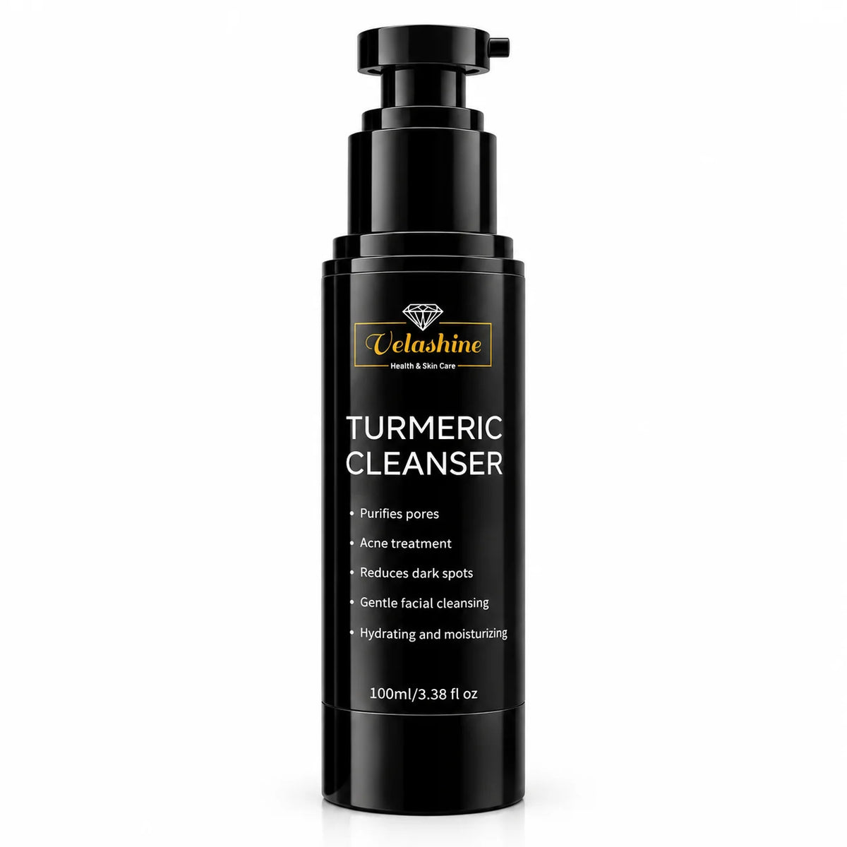 Velashine Turmeric Cleanser 100ml facial cleanser with pump dispenser